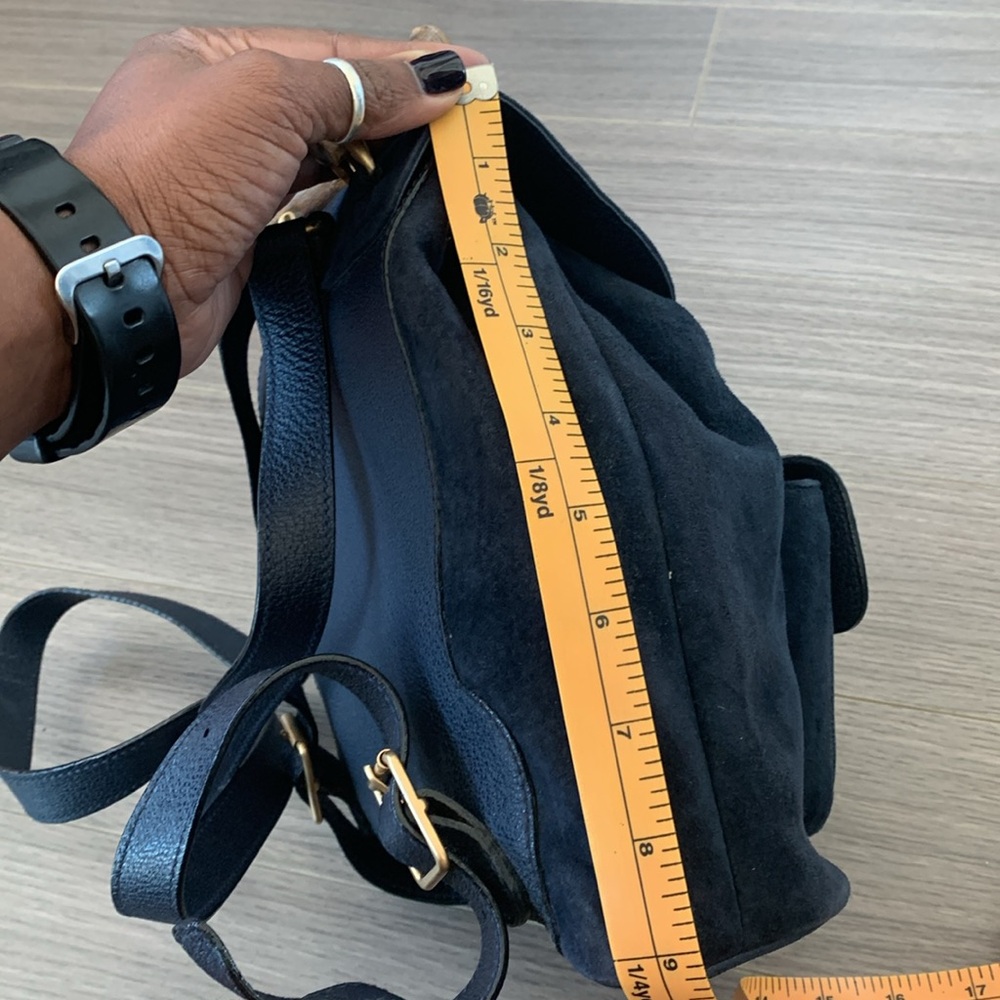 Gucci Bamboo Blue Suede Leather Small Backpack - Picture 13 of 15